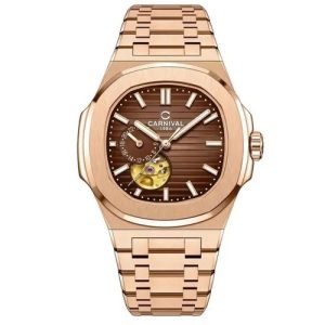 Đồng hồ nam chính hãng Carnival 8159 8159G dây thép máy cơ mặt kính sapphire nguyên khối size 41mm