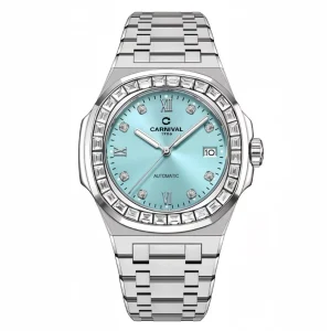 Đồng hồ nam chính hãng Carnival 8129 8129G dây thép máy cơ mặt kính sapphire nguyên khối size 40mm