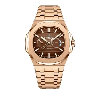 Đồng hồ nam chính hãng Carnival 8158 8158G dây thép máy cơ mặt kính sapphire nguyên khối size 40mm