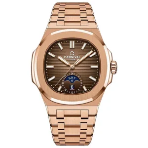 Đồng hồ nam chính hãng Carnival 8110 8110G Nautilus mặt trơn dây thép mặt kính sapphire size 41mm