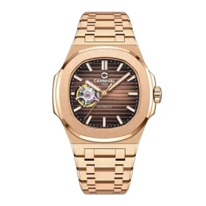 Đồng hồ nam chính hãng Carnival 8128 8128G mặt trơn dây thép máy cơ mặt kính sapphire size 40mm