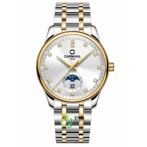 Đồng hồ nam chính hãng Carnival 8105 8105G dây thép máy cơ mặt kính sapphire nguyên khối size 40mm
