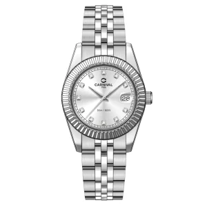 Đồng hồ nữ chính hãng Carnival 8131 8131L dây thép máy pin mặt kính sapphire nguyên khối size 30mm